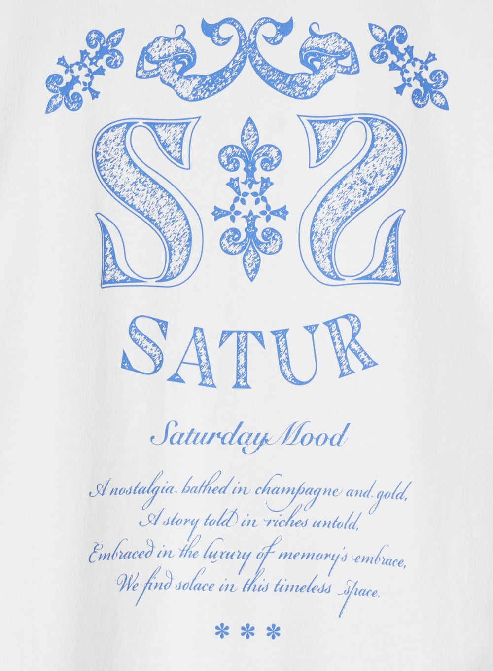 [satur] (W) Classy Nostalgia Vintage Graphic T-Shirt - Clean White