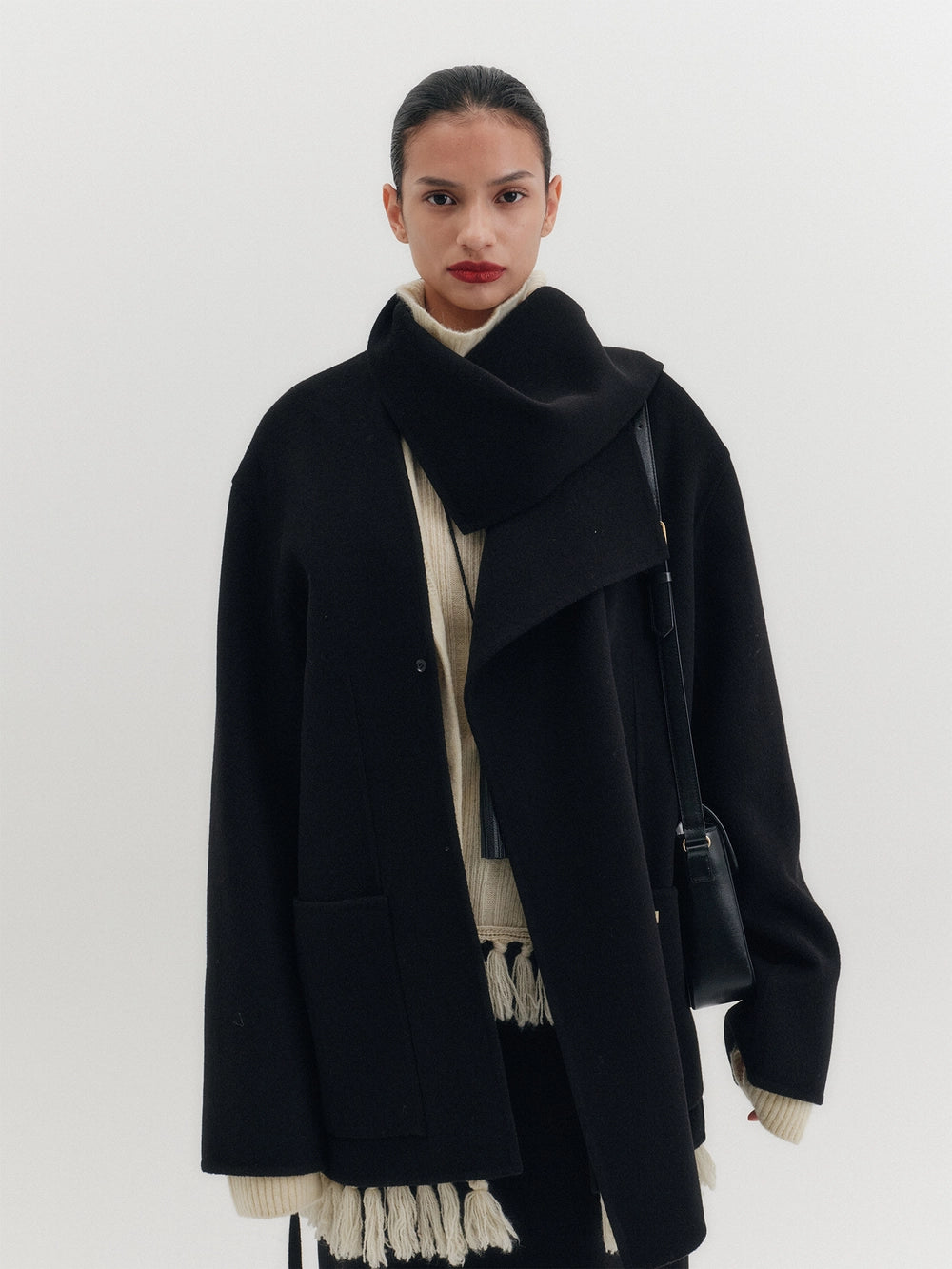 EENK Shawl Collar Coat - Black