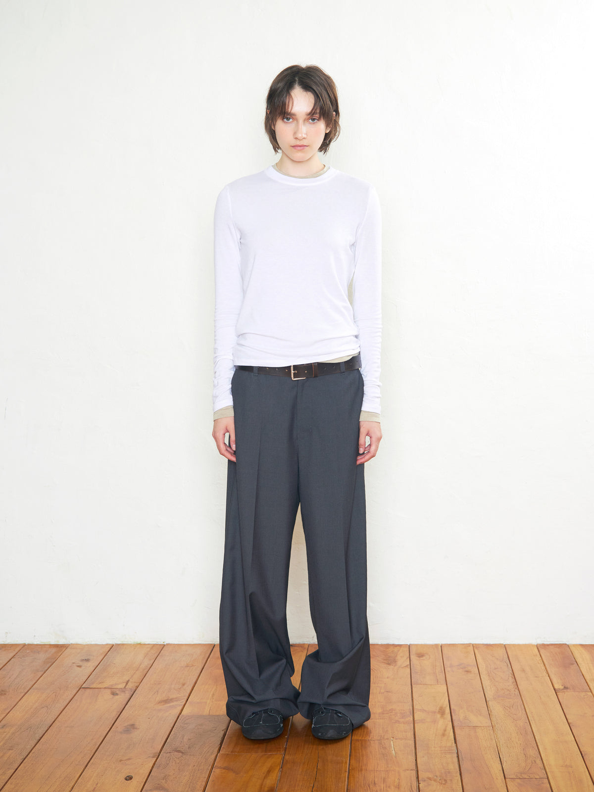 Low Classic Lc Wool Jersey T-Shirt Off White