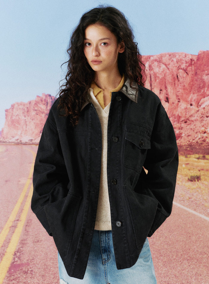 Mango Maniplease Bordo Work Jacket Charcoal