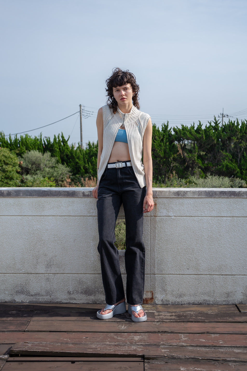 [matinkim] Pocket Washed Point Denim Pants IN Black