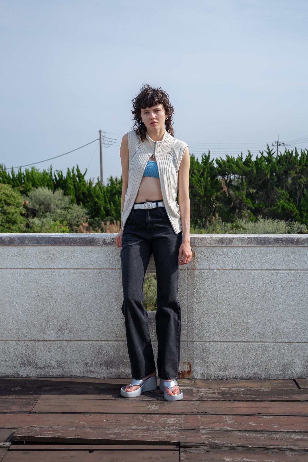 [matinkim] Pocket Washed Point Denim Pants IN Black