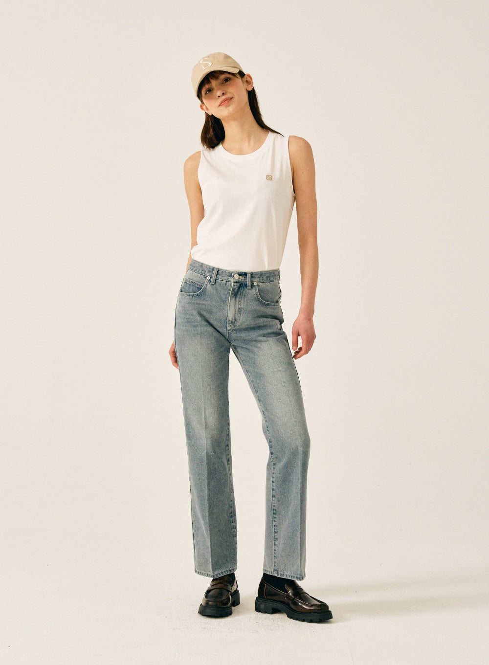 [satur] (W) Ely Flare Denim Pants - Light Washed Blue