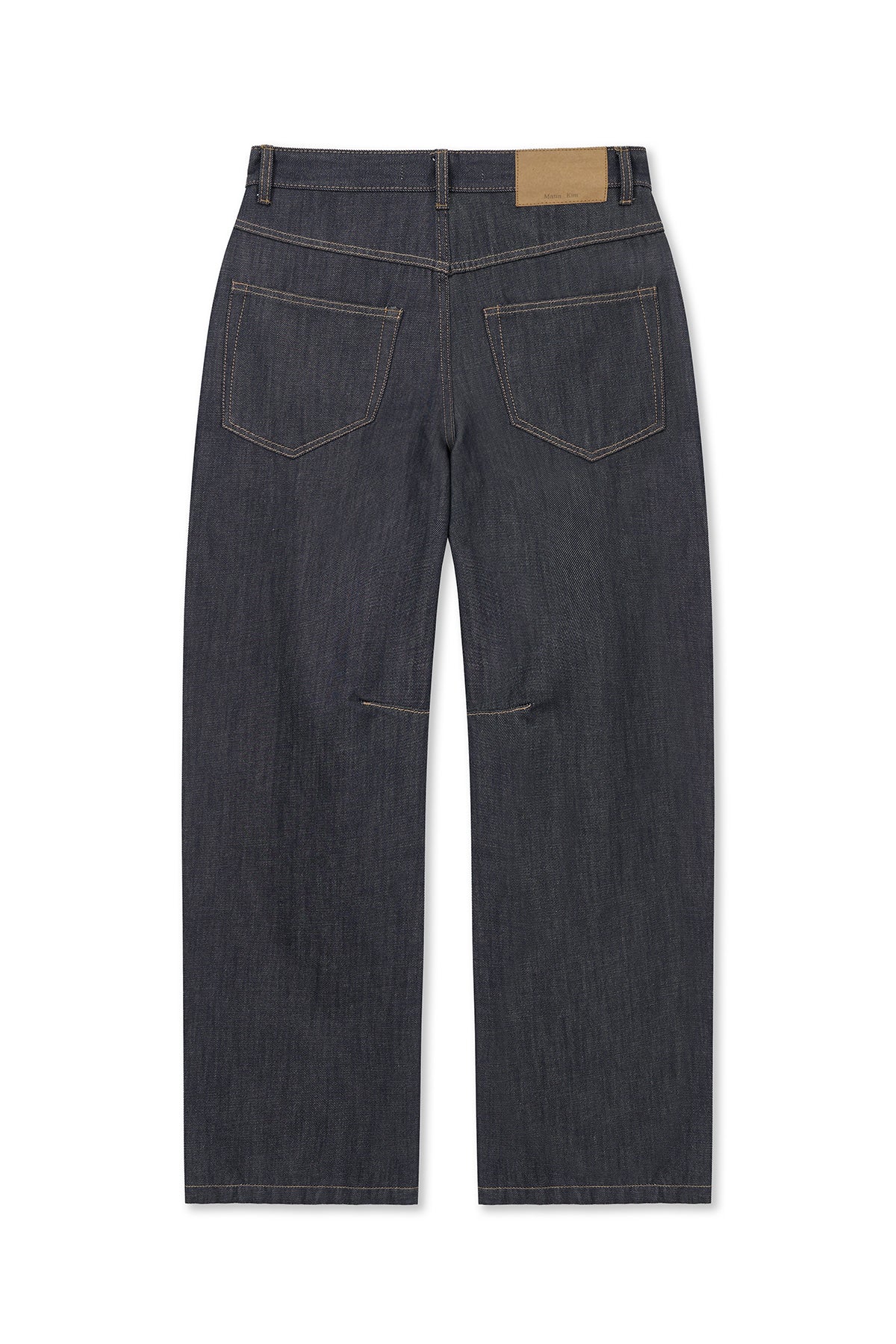 [matinkim] DART POINT DENIM PANTS IN DARK NAVY