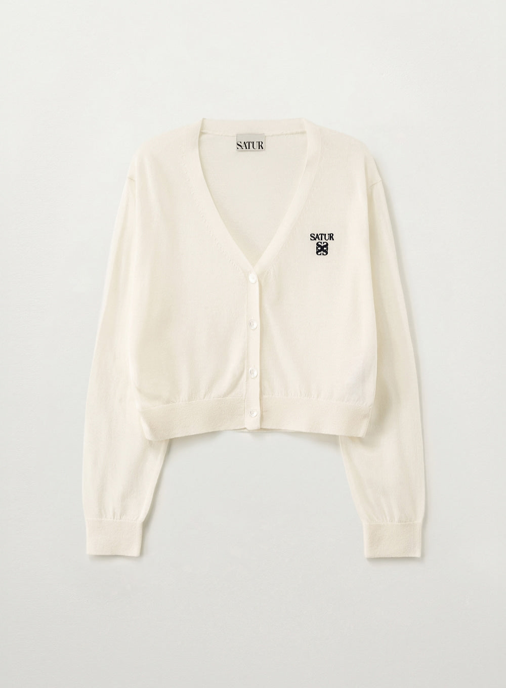 Satur Loren Linen Blend Cardigan - White