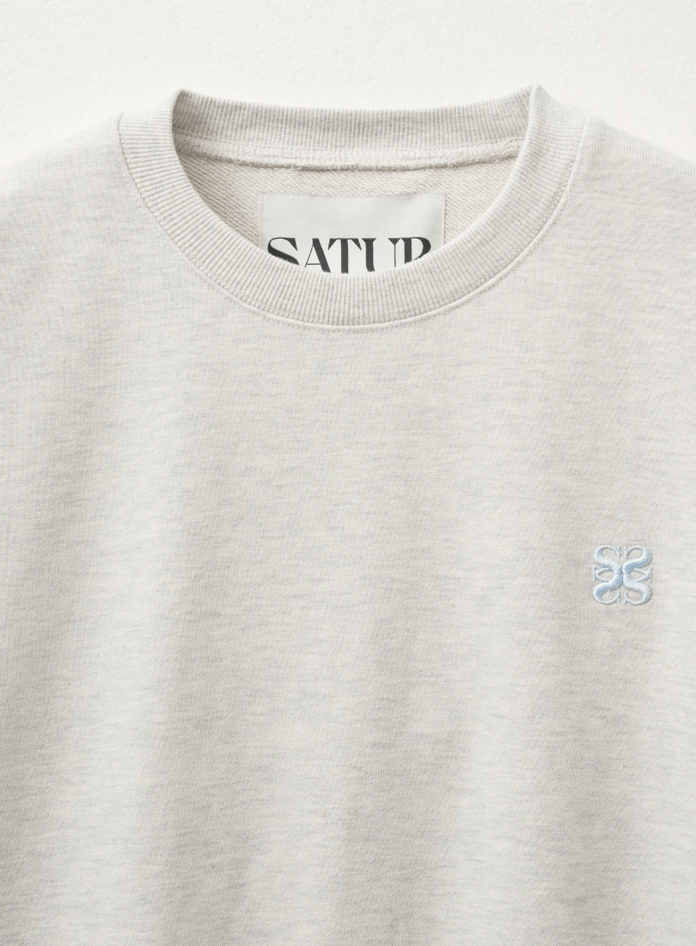 [satur] (W) Loren Classic Logo Basic Sweatshirt - Ivory Blue