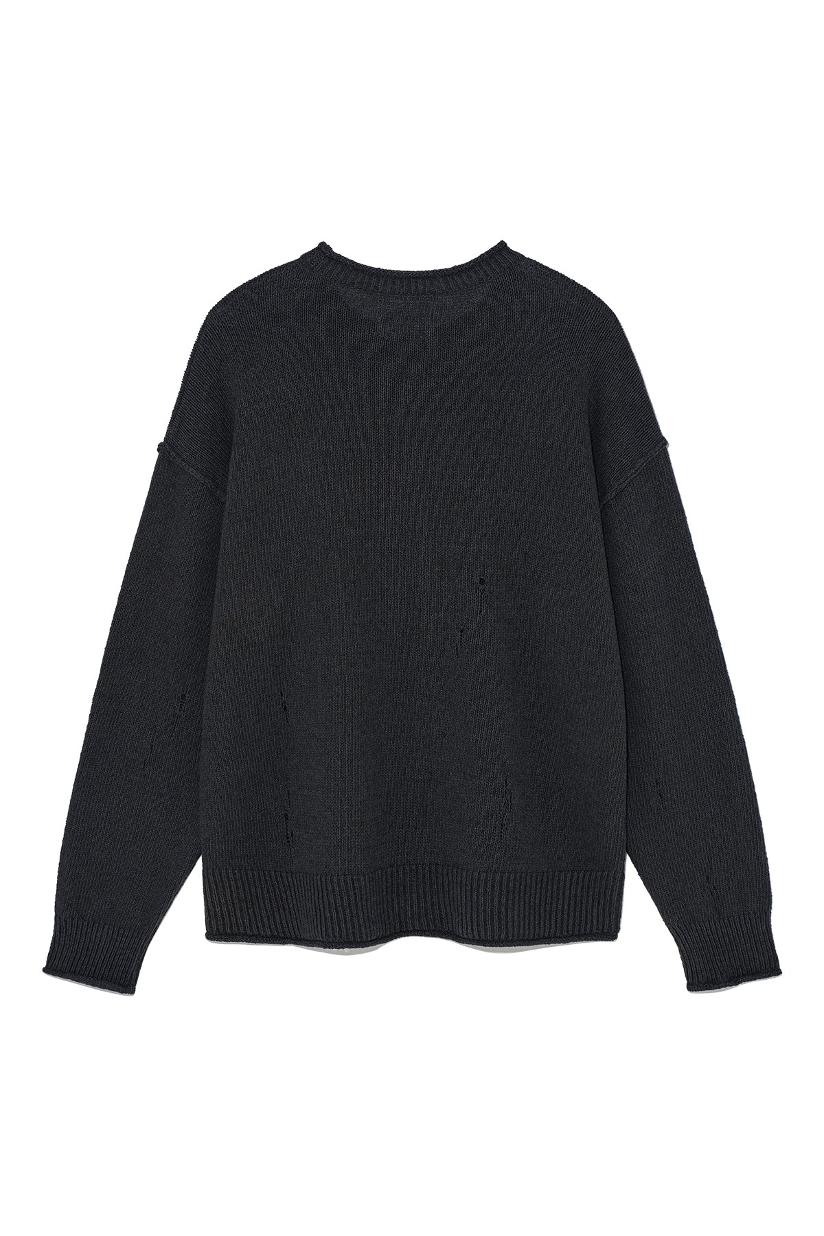 [matinkim] CRACK LOGO VINTAGE KNIT PULLOVER FOR MEN IN CHARCOAL