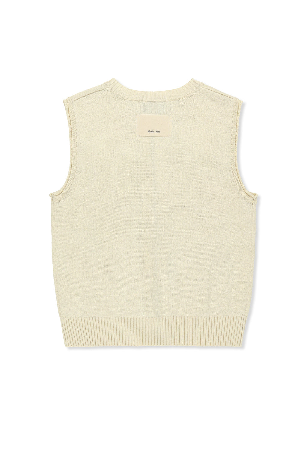 [matinkim] Pocket Washed Knit Vest IN Light Beige