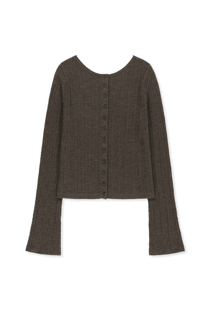Matinkim Two Way Texture Knit Top IN Khaki Brown
