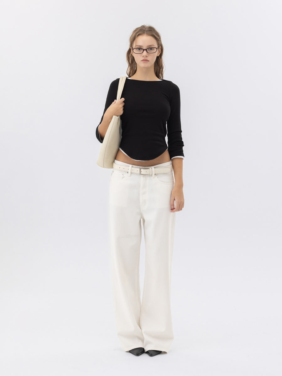 GLOWNY The Bella Baggy Jeans (White)
