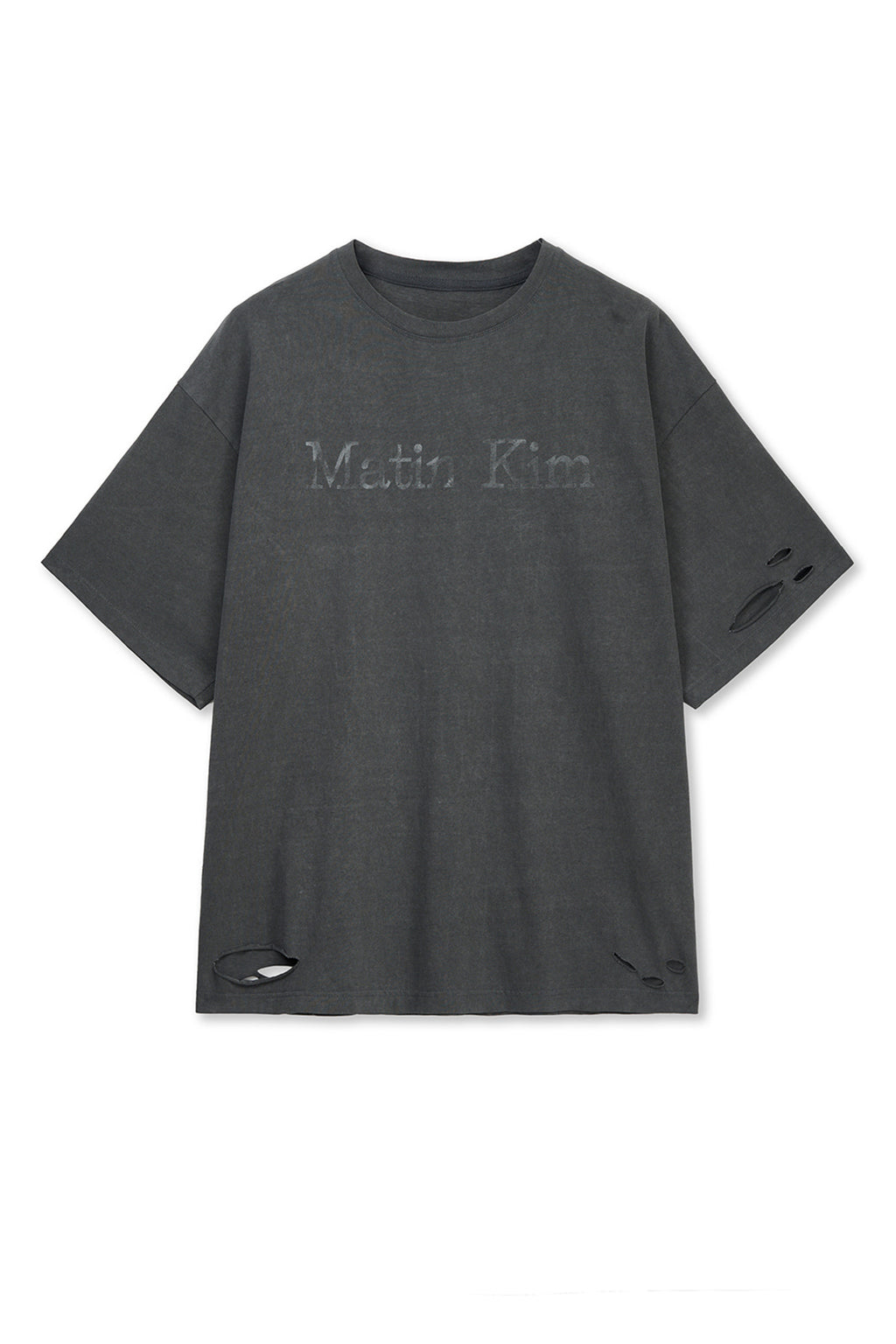 Matinkim Distressed Logo Top IN Charcoal