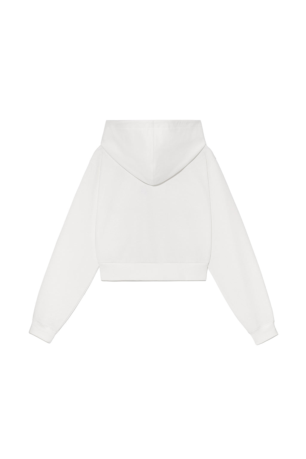 [matinkim] VOLUME POCKET CROP HOODY ZIP UP IN WHITE