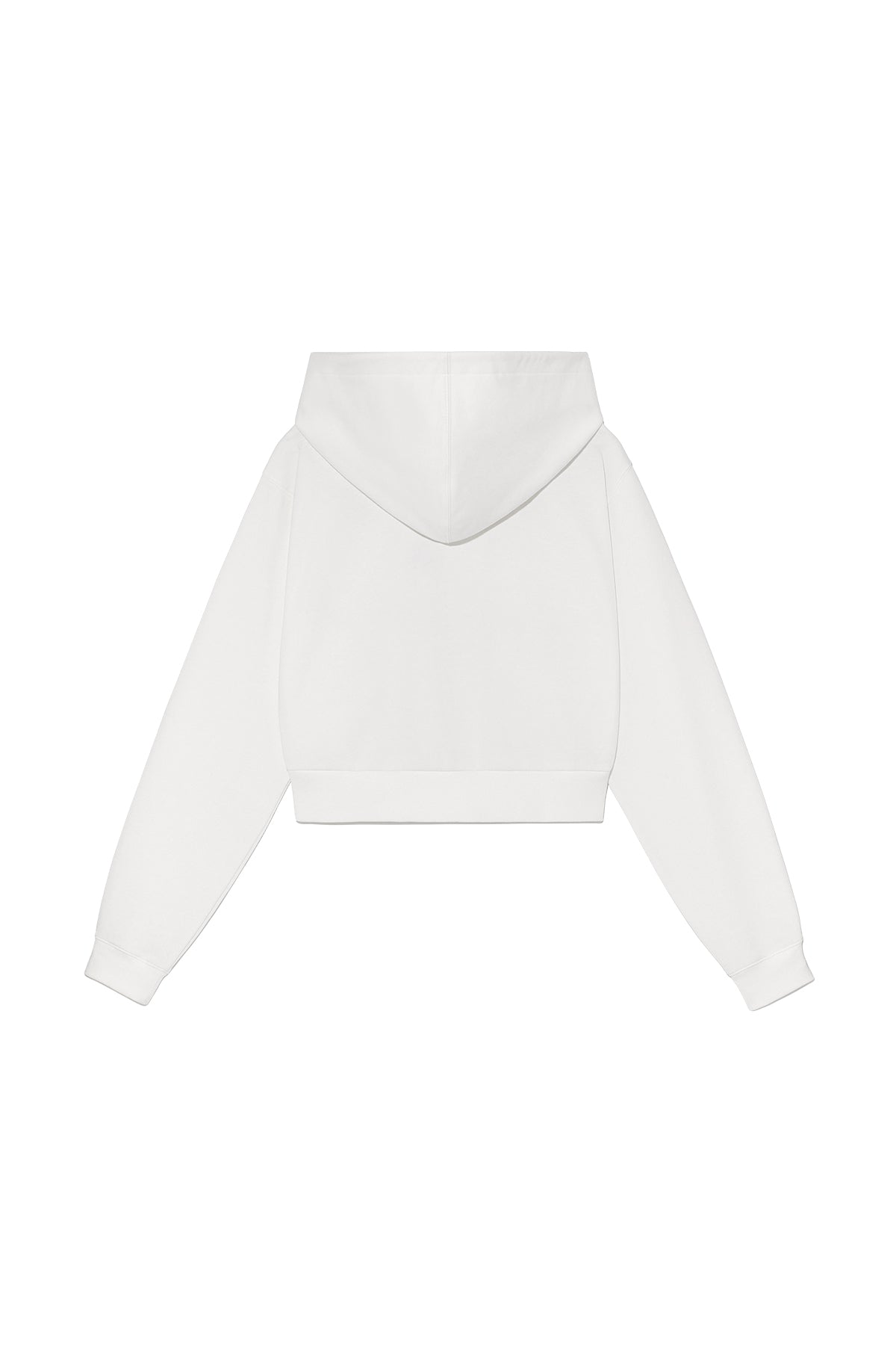 [matinkim] VOLUME POCKET CROP HOODY ZIP UP IN WHITE