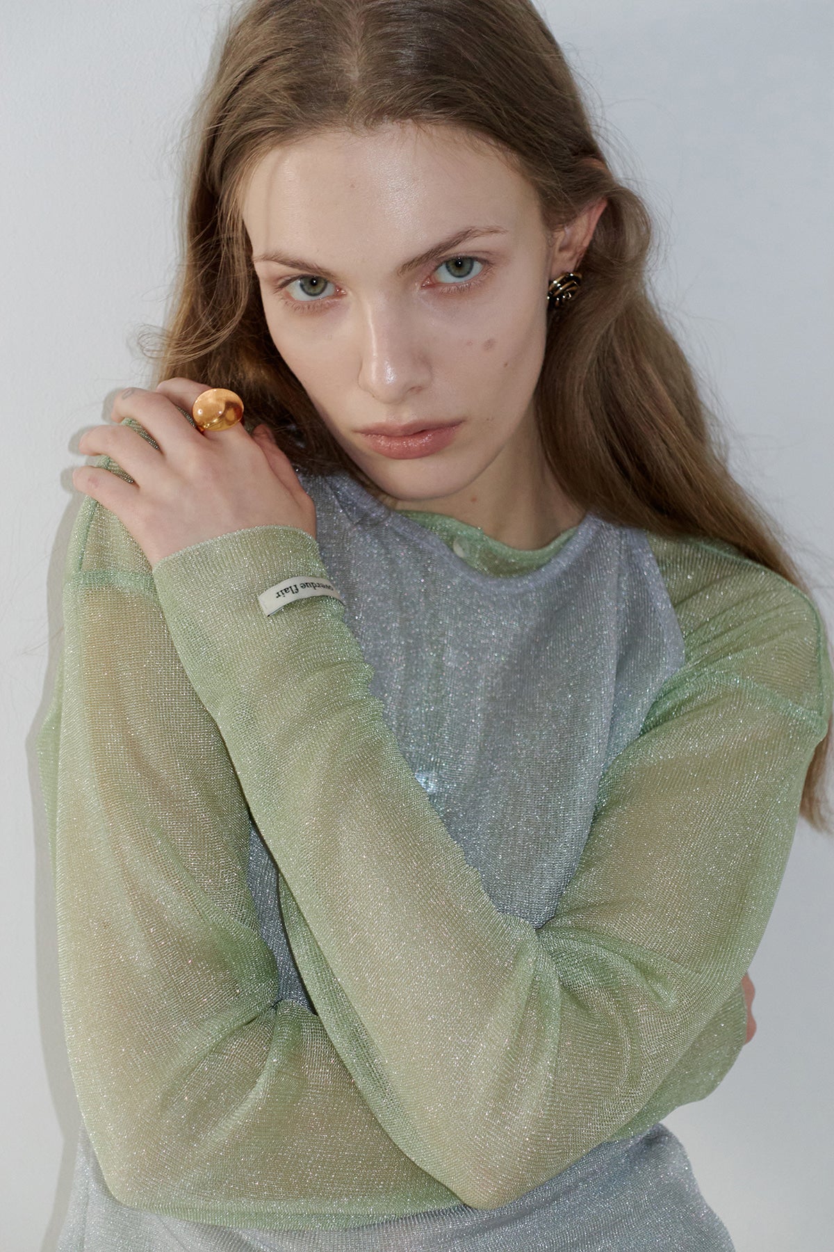 Overdueflair Sheer Glossy Cardigan Jelly Mint