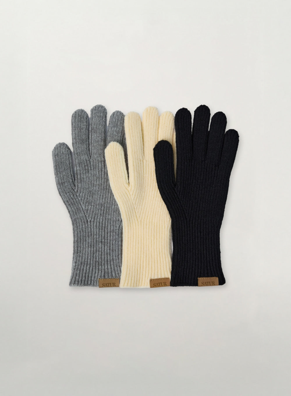 [satur] Classic Knit Gloves - Black