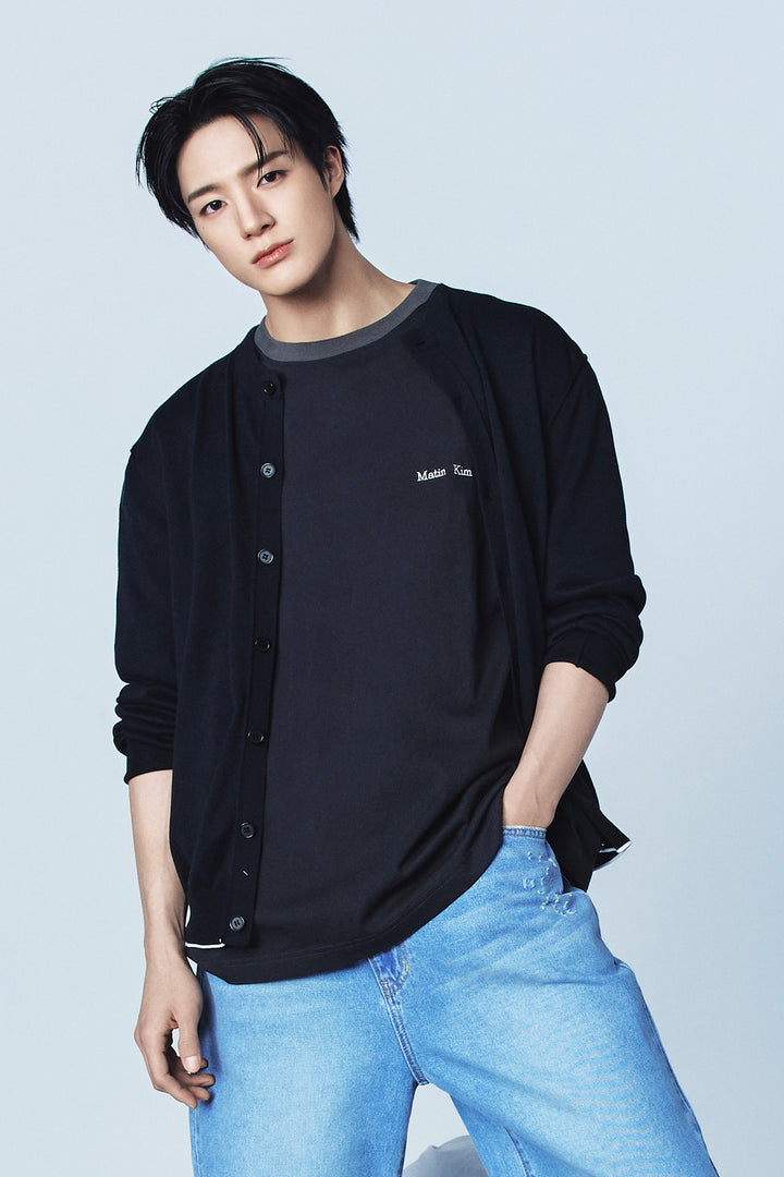 Matinkim Tonal Rib Back Logo Top For Men IN Black