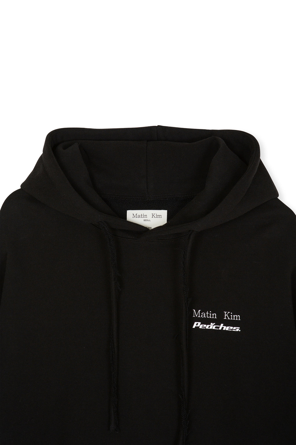 [matinkim] PEACHES LOGO GRAPHIC HOODY IN BLACK