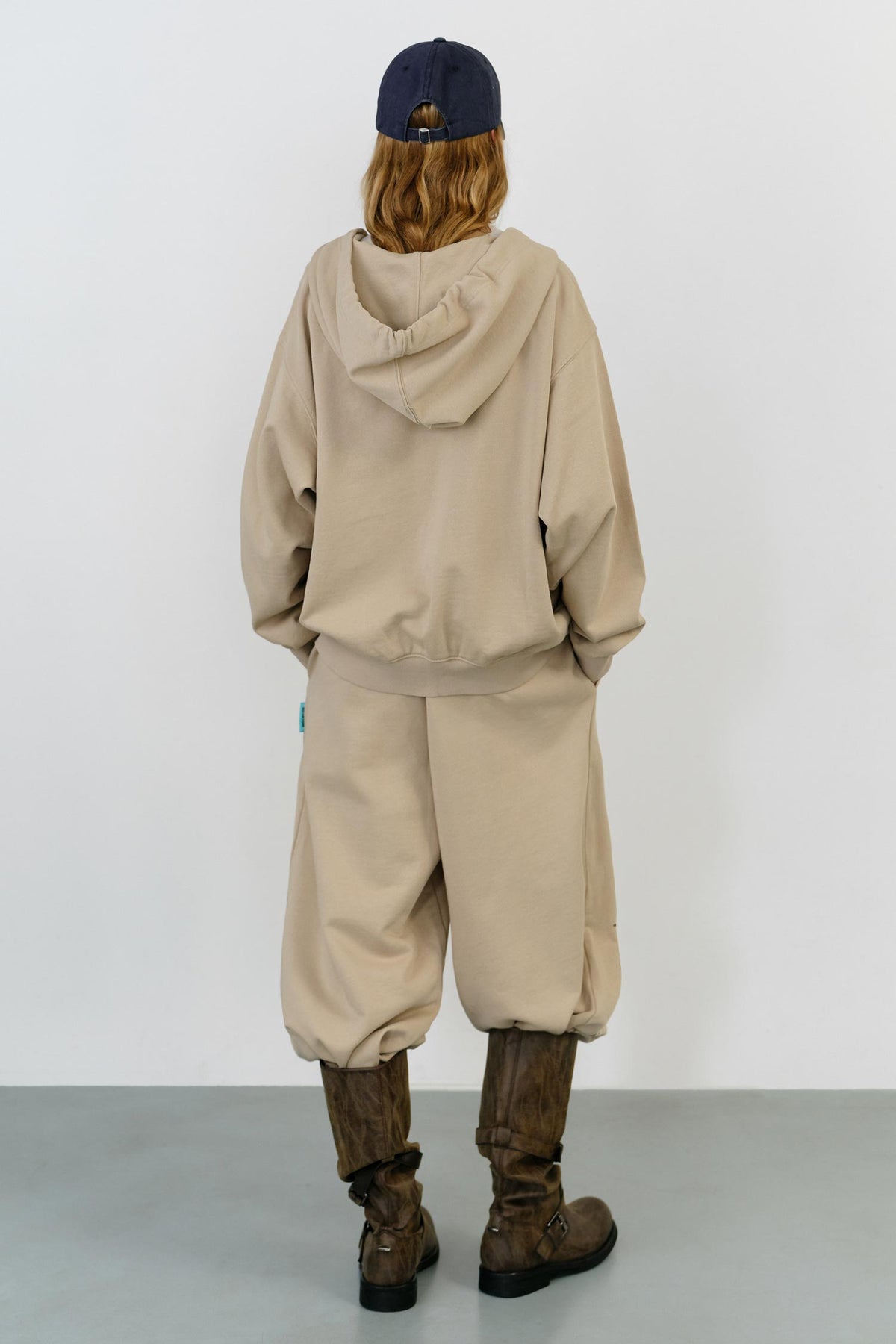 Instantfunk Washed Graphic Zip Up Hoodie - Beige