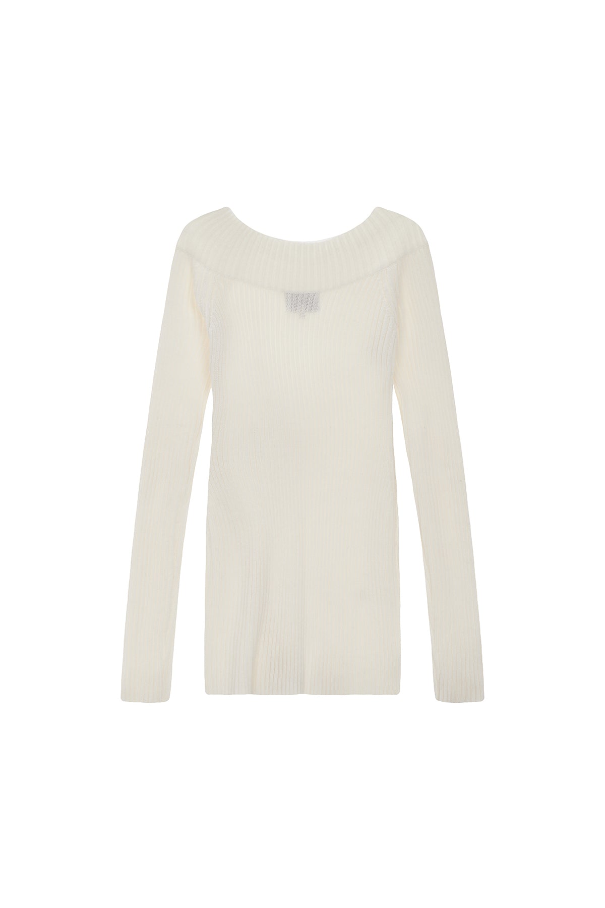 [matinkim] ONE SHOULDER BUTTON POINT KNIT DRESS IN IVORY