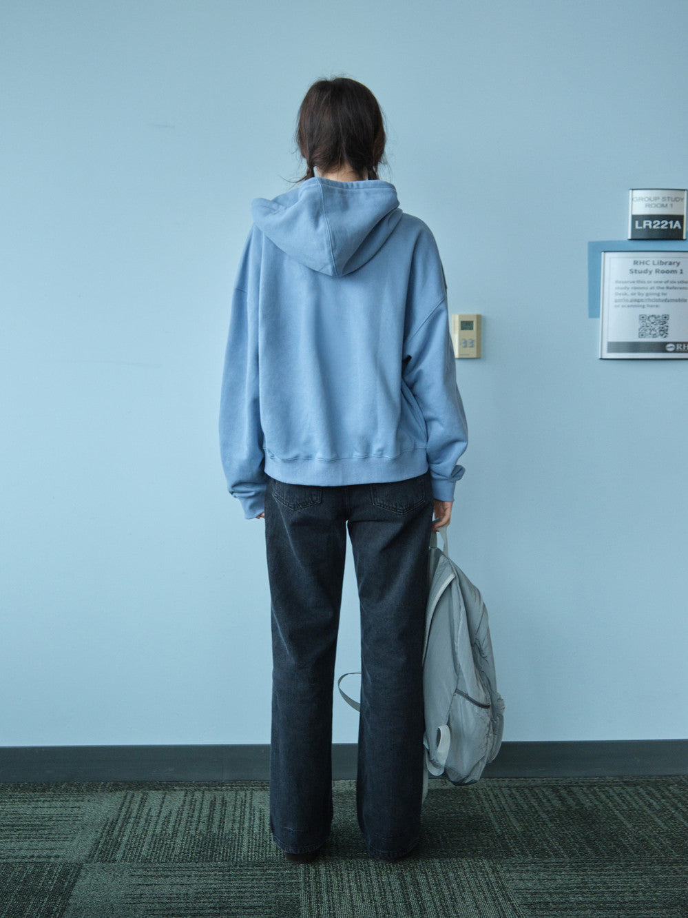 Low Classic Low Soft Sweat Zip-Up Hoodie Baby Blue