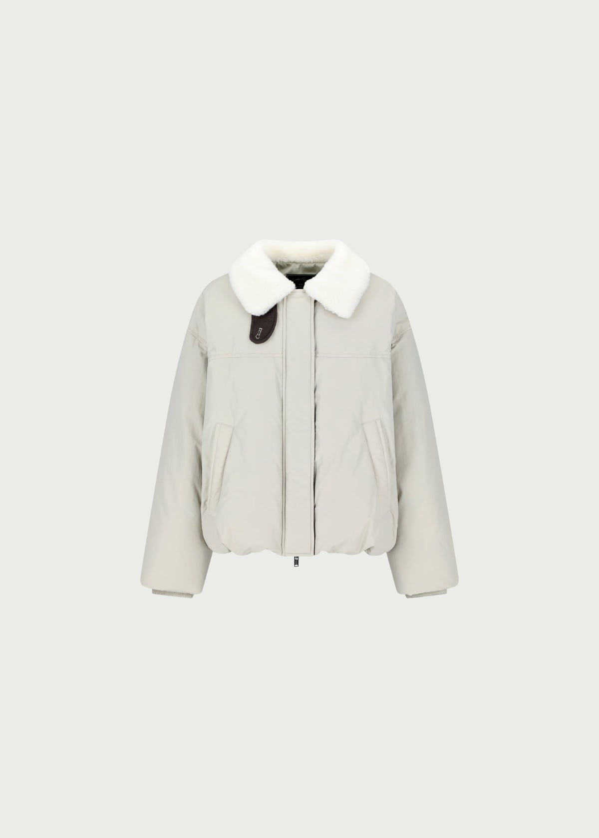 Depound fur collar duck down jumper - beige