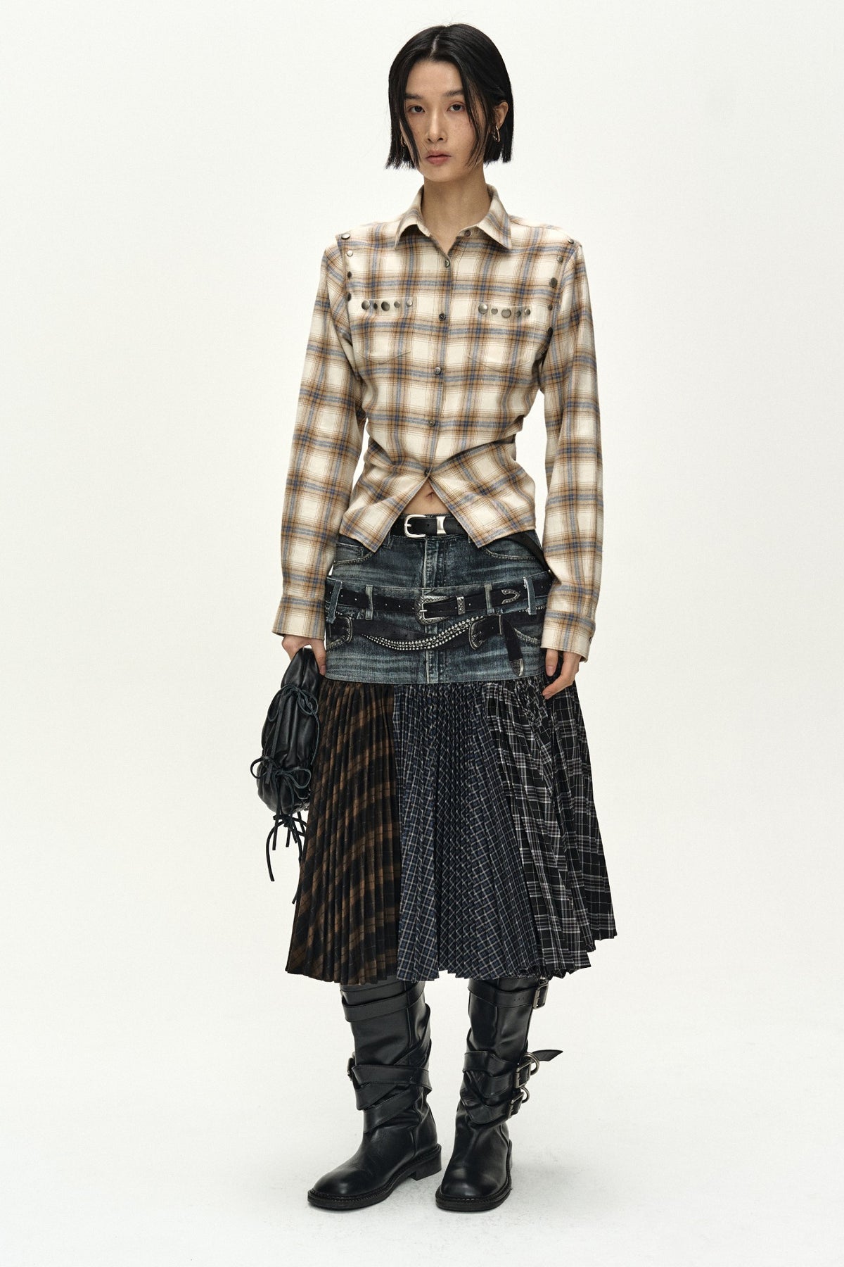 Andersson Bell Check Studded Contour Shirt
