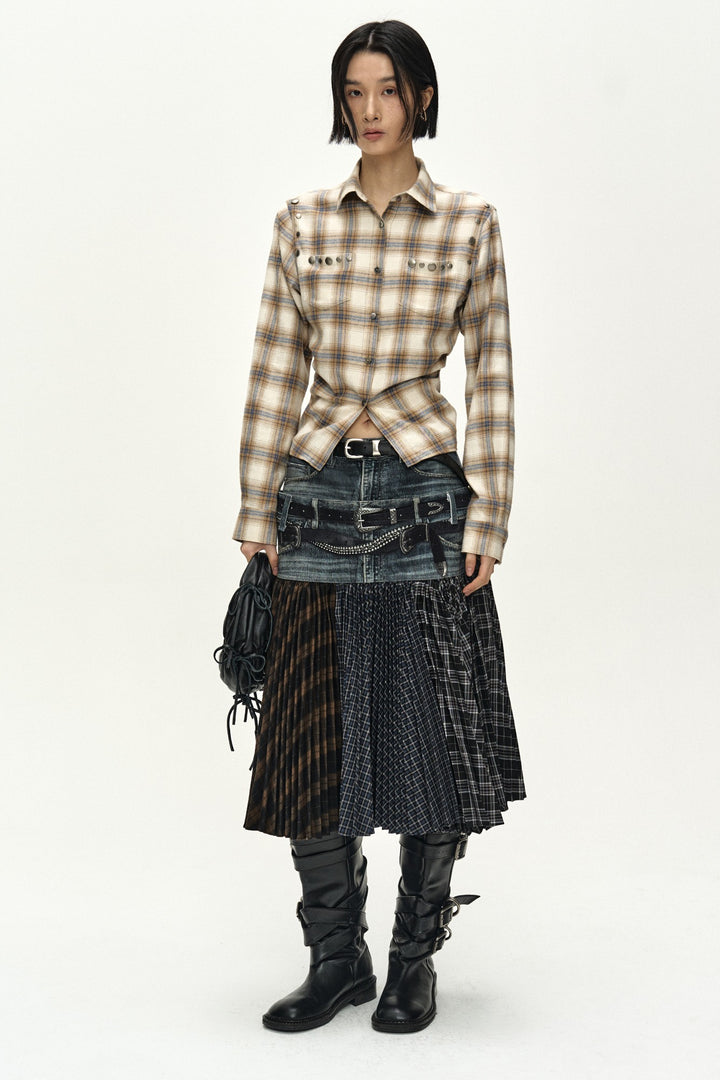 Andersson Bell Check Studded Contour Shirt