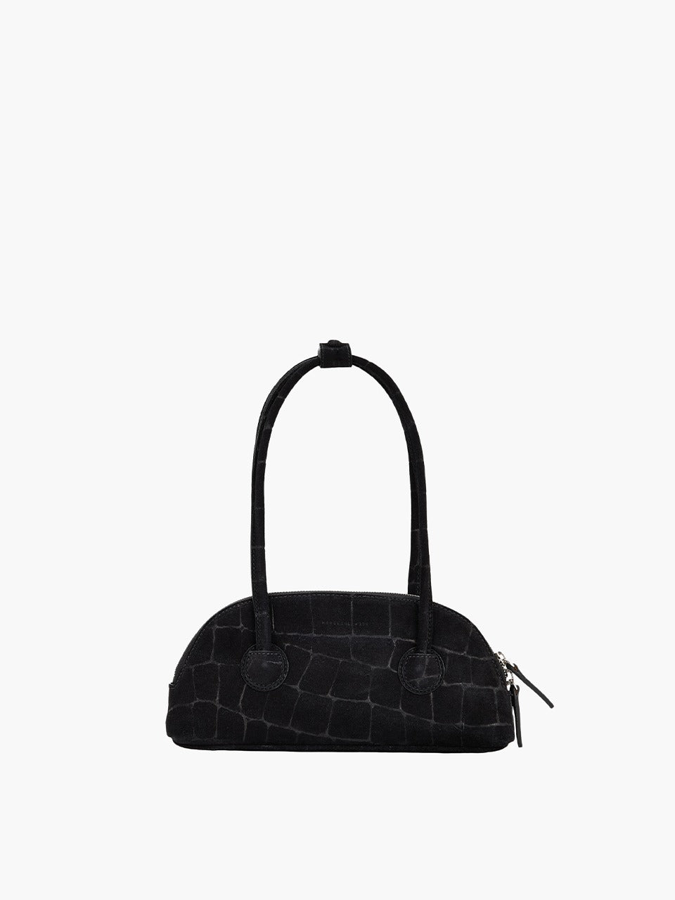 Margesherwood Bessette Shoulder black croc-effect suede