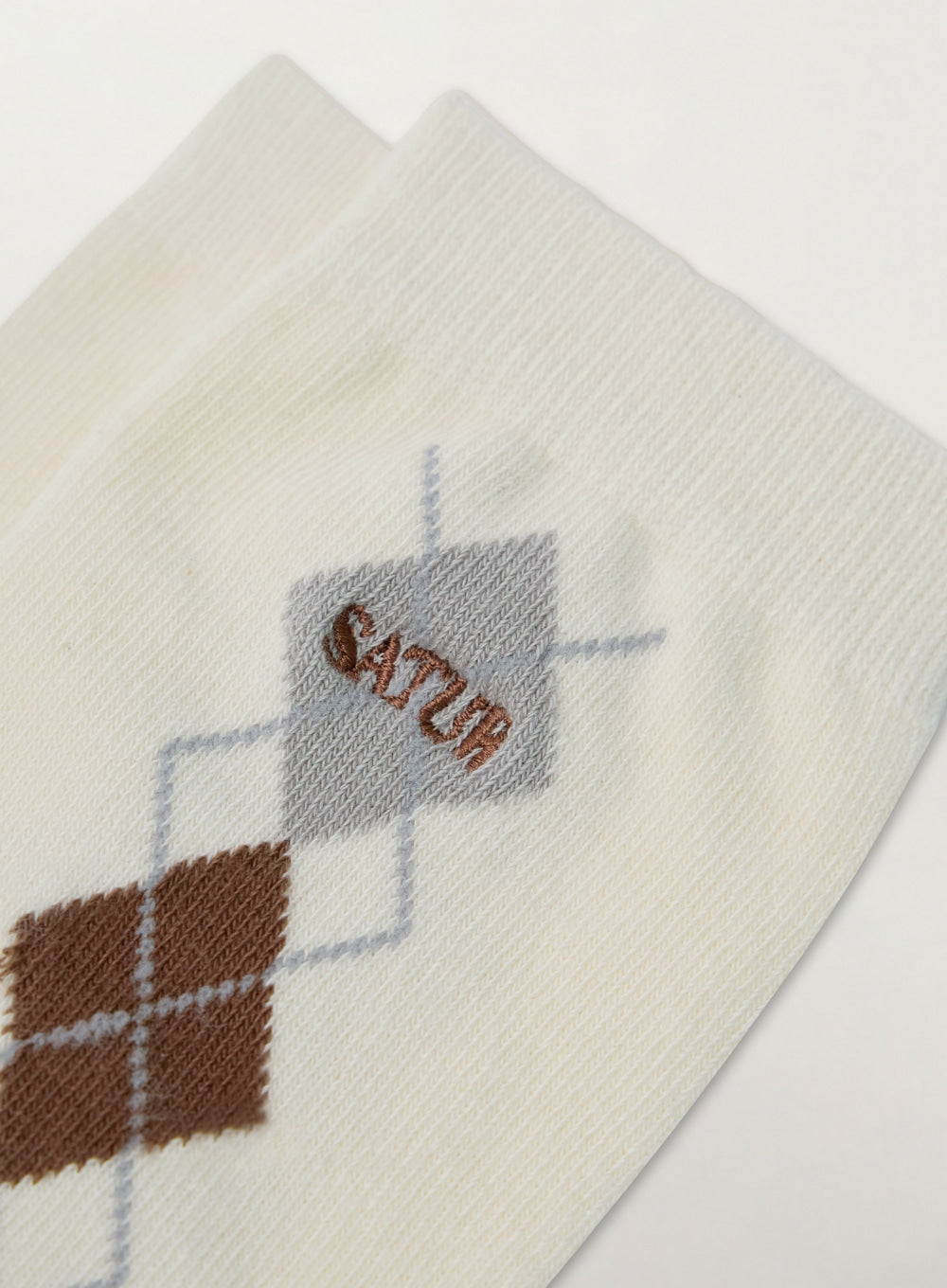 [satur] (W) Argyle Socks - Cream