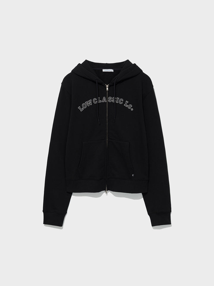 Low Classic Lc Regular Zip-Up Hoodie Black