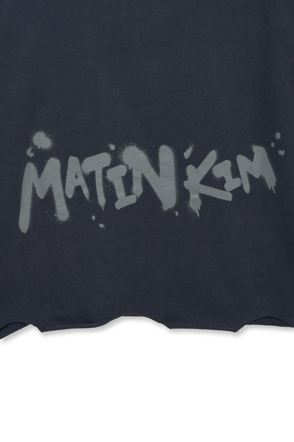 Matinkim Raw Cut Graffiti Logo Top IN Navy