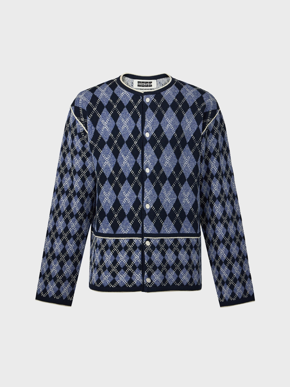 EENK Argyle Knitwear Cardigan - Navy
