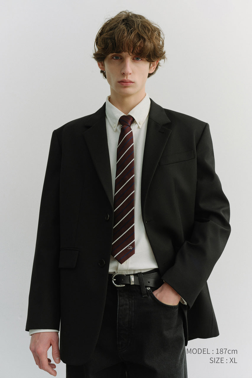 Dunst Unisex 2 Button Wool Blazer Black