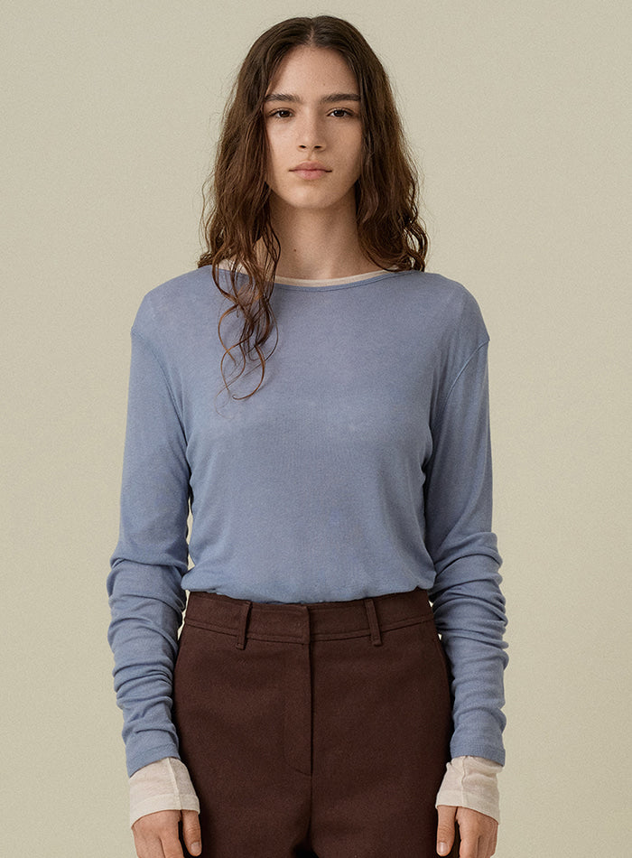 Mango Maniplease Paper Tee Blue