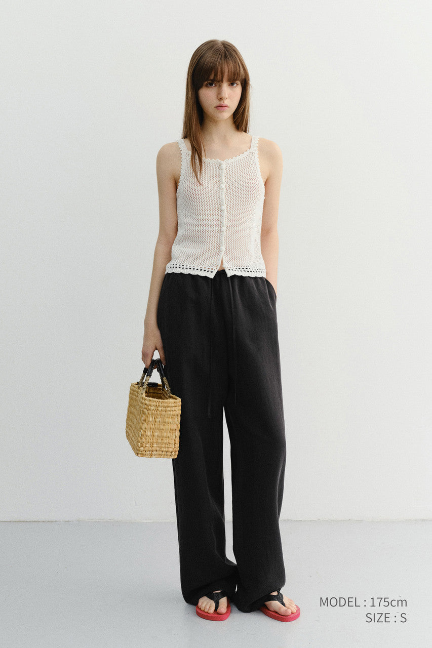 Dunst Crochet Bustier Knit Top Ivory