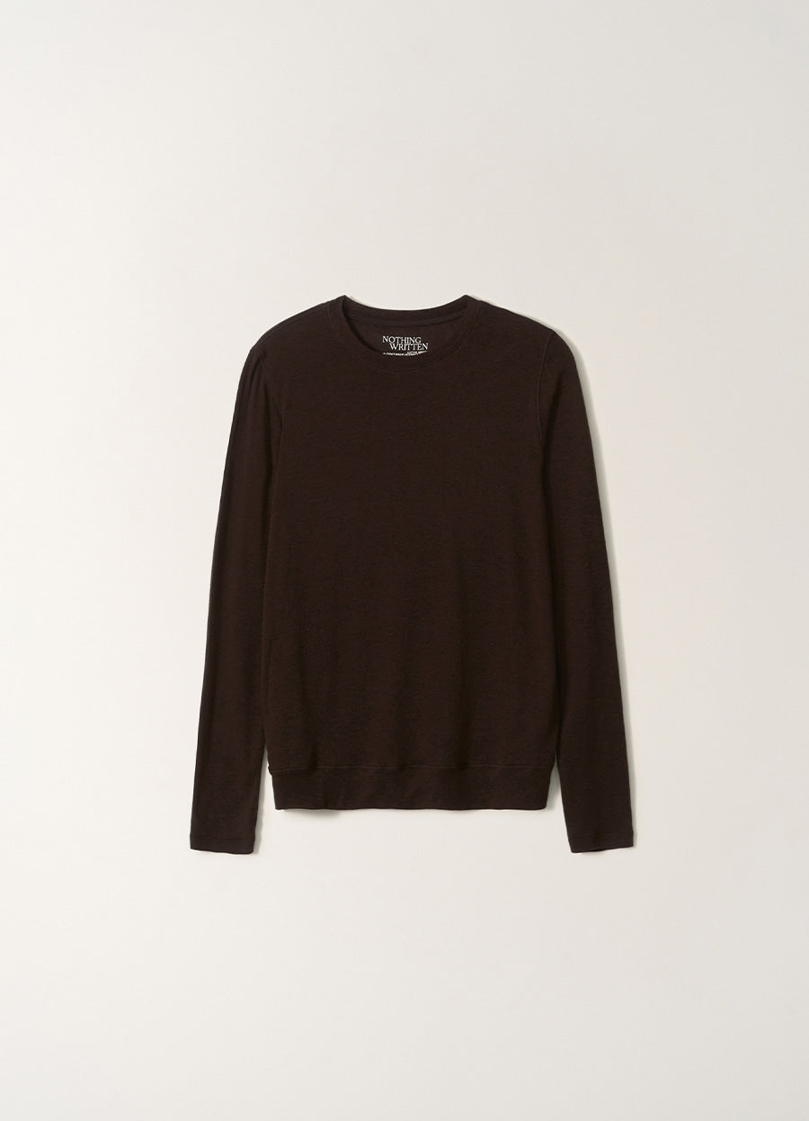 Nothing Written Aima wool t-shirt (Dark brown)