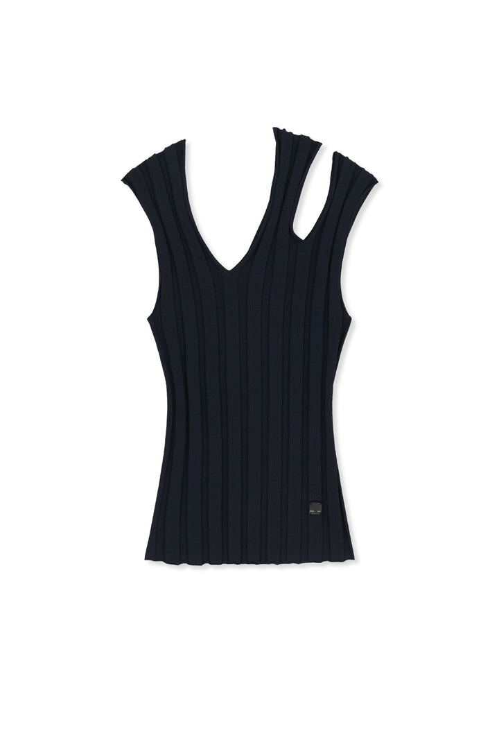 Matinkim Cut Out Sleeveless Knit Top IN Dark Navy