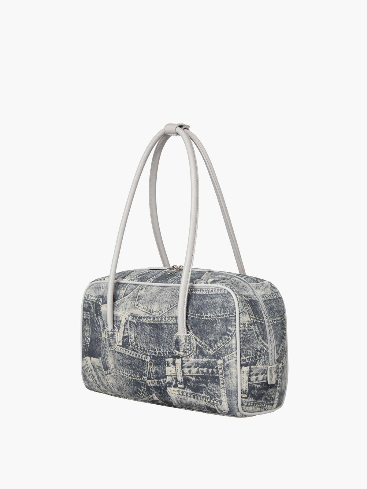 Margesherwood Soft Boston Piping light grey printed suede+crinkle