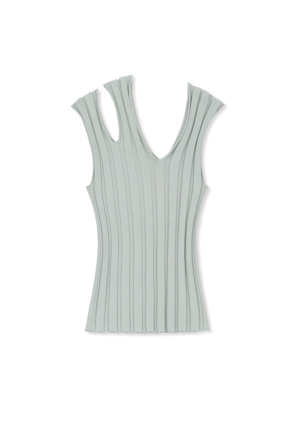 Matinkim Cut Out Sleeveless Knit Top IN Light Grey