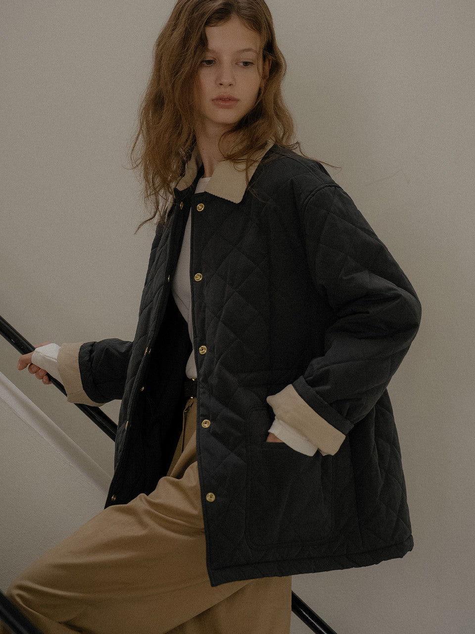 Tillidie Soft warm quilting jacket Navy