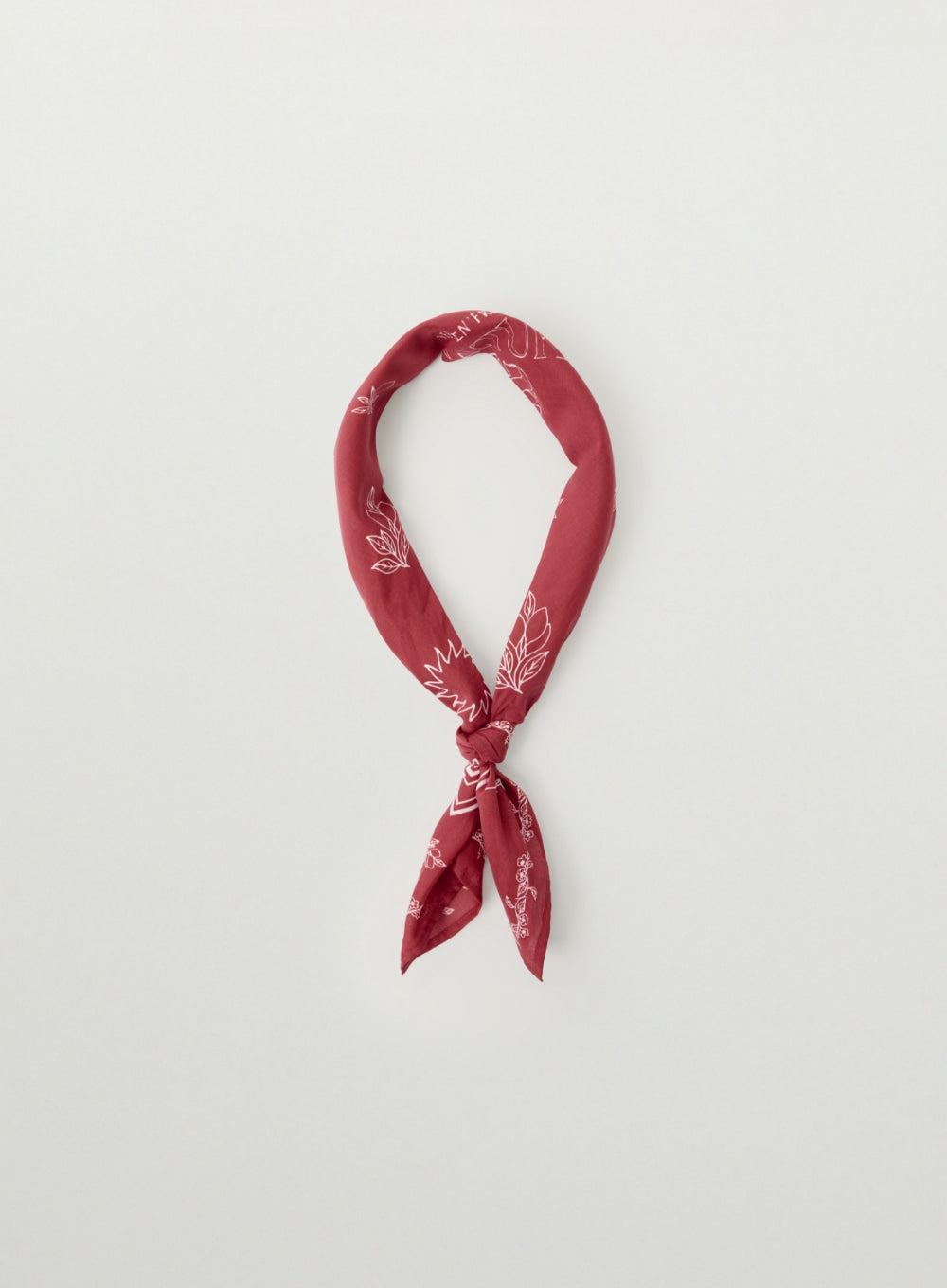 Satur Graphic Cotton Scarf - Red