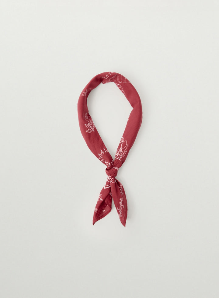 Satur Graphic Cotton Scarf - Red