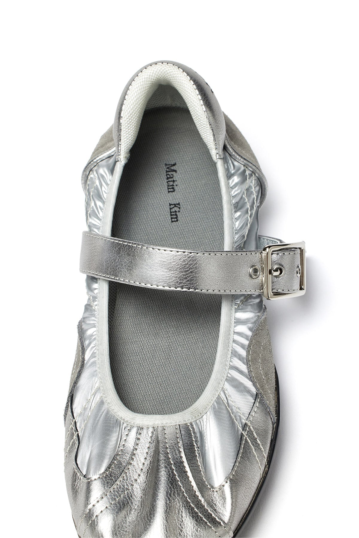 Matinkim Shirring Point Round Maryjane IN Silver