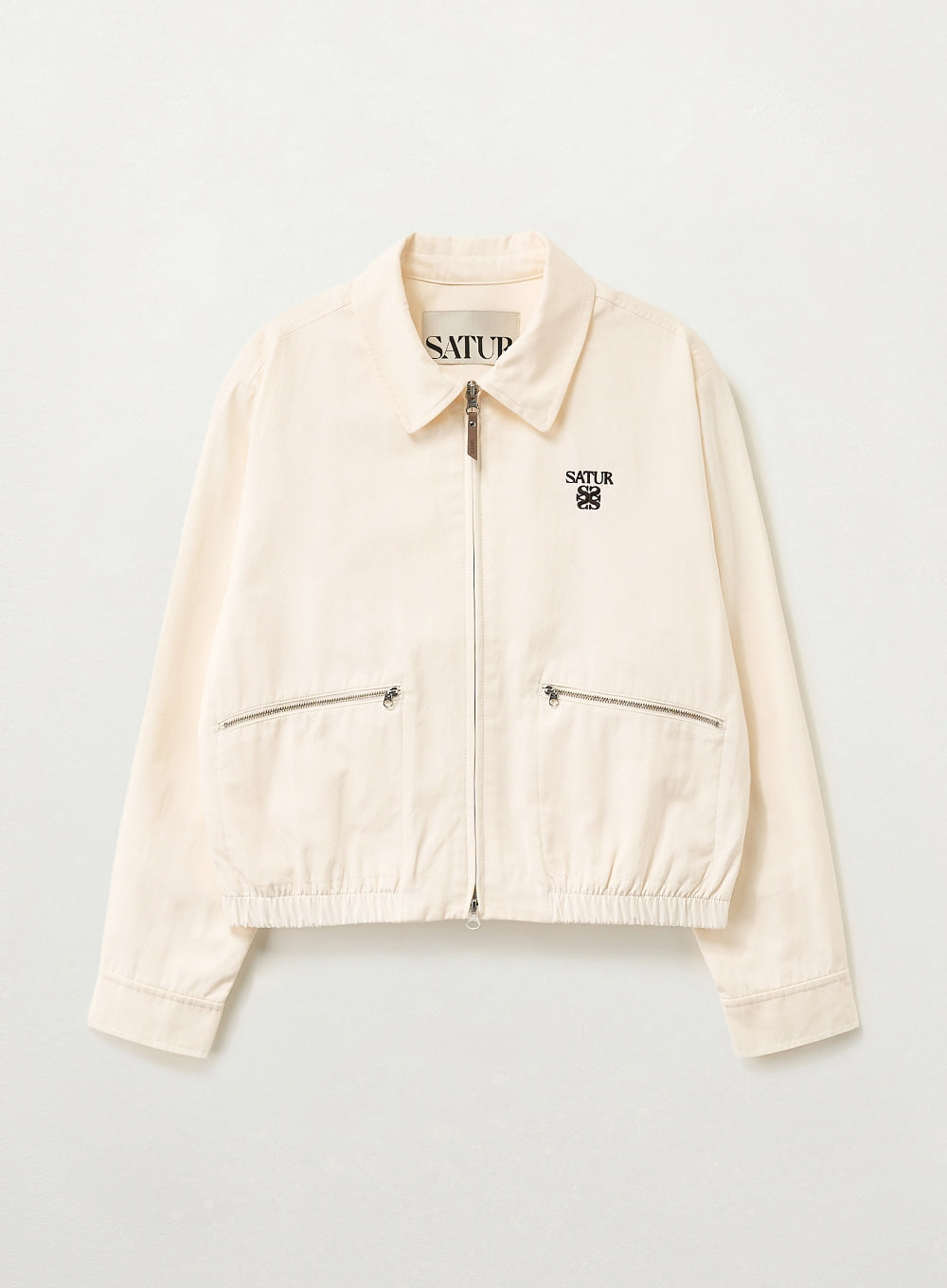 Satur Maron Collar Blouson Jacket - Cream