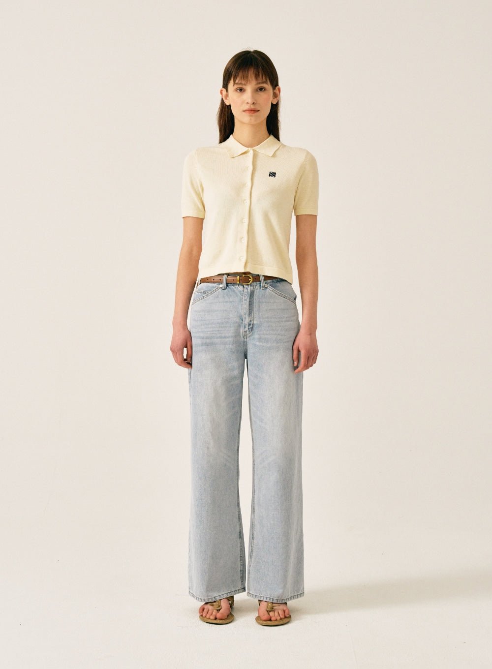 [satur] (W) Layne Midrise Straight Denim Pants - Ice Blue