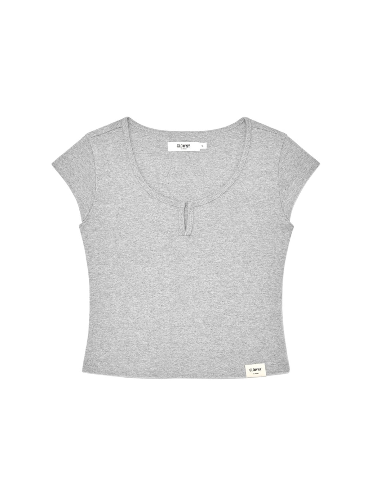 GLOWNY G Slit Tee (Melange Gray)
