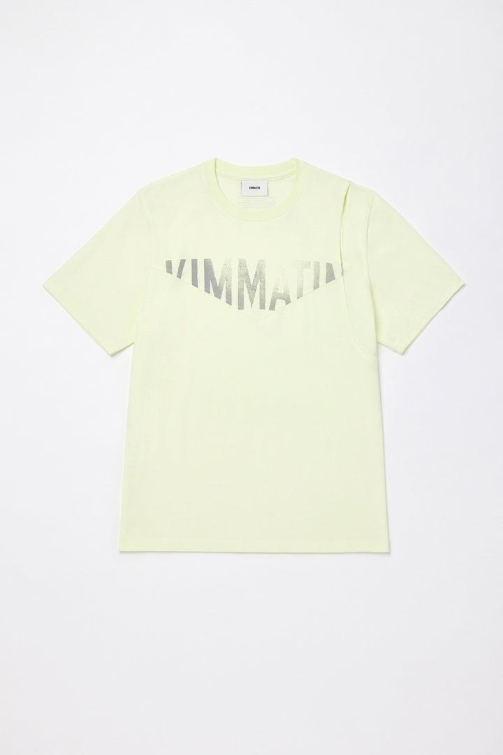Matinkim Cutting Logo Print Oversize T-Shirt IN Lime