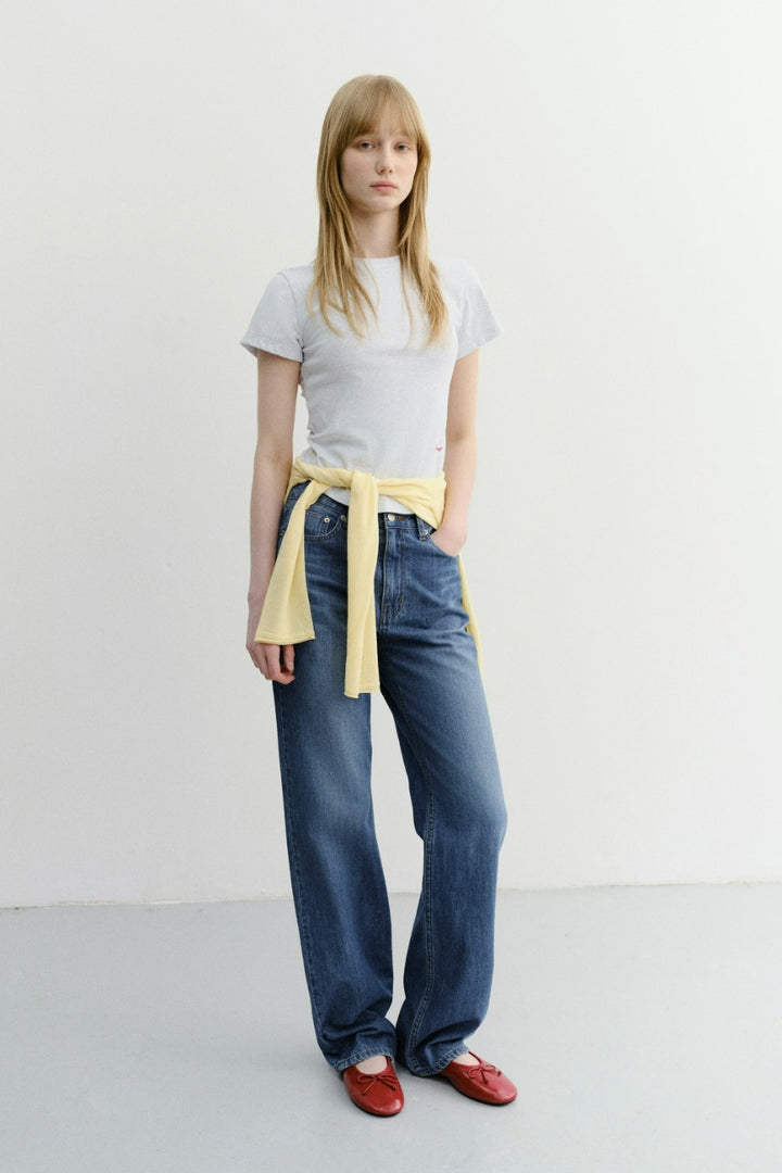 Dunst Relaxed Summer Denim Pants Classic Blue
