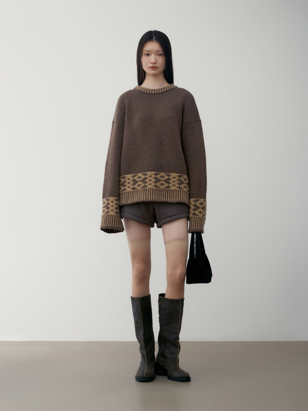 [low_classic] JACQUARD KNIT SWEATER
BROWN