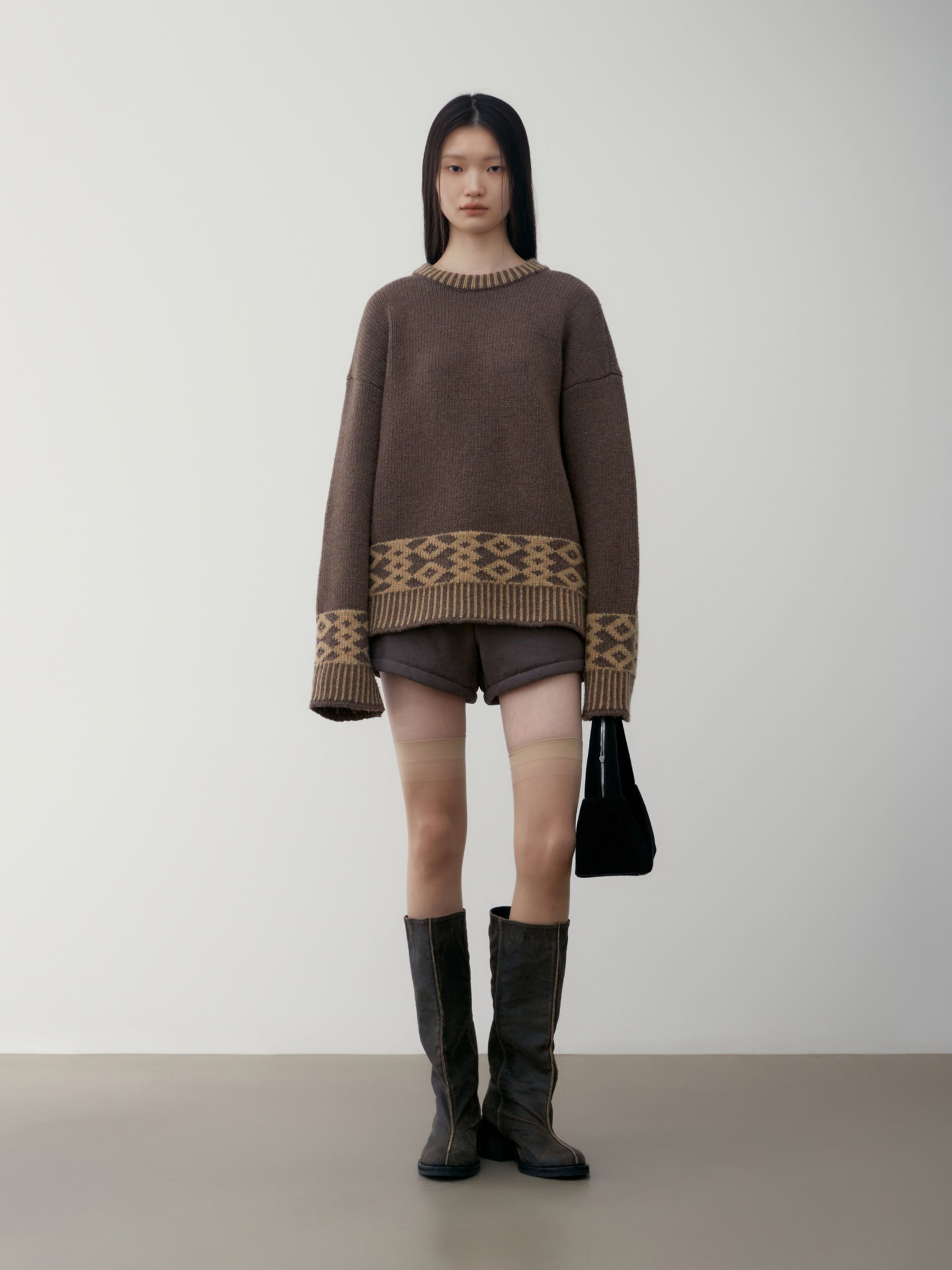 [low_classic] JACQUARD KNIT SWEATER
BROWN